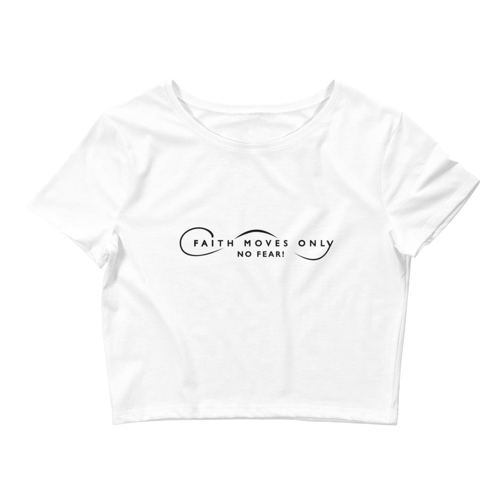 Faith Move Only Logo Women’s Crop Tee White